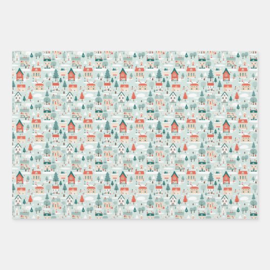 Kerst stad Magic Wrapping Papier Inpakpapier Vel (Voorkant 2)