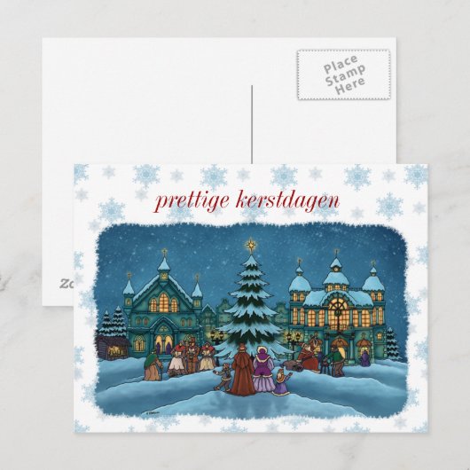 kerst stad postkaart met nieeuwrand nl (Voorkant / Achterkant)