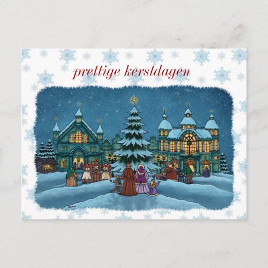 kerst stad postkaart met nieeuwrand nl (Voorkant)
