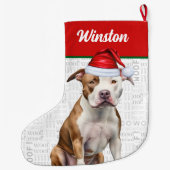 Kerst Staffordshire Naam Woof Achtergrond Grote Kerstsok (Achterkant)