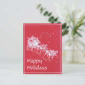 Kerst Stagecoach in rood en wit Feestdagenkaart (Staand voorkant)