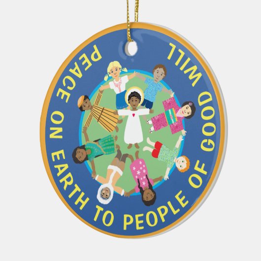 Kerst Star en Jesus Peace Keramische Ornament (Links)