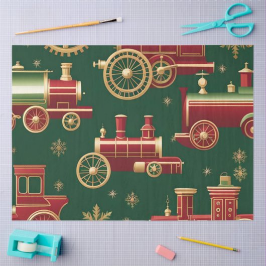 Kerst Steampunk Locomotief Weefselpapier Tissuepapier (Craft)
