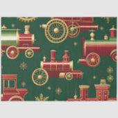 Kerst Steampunk Locomotief Weefselpapier Tissuepapier (Voorkant)