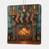 Kerst Steampunk open haard Ornament (Links)