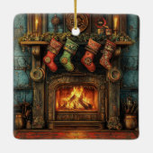 Kerst Steampunk open haard Ornament (Achterkant)