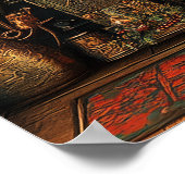 Kerst Steampunk open haard Poster (Hoek)