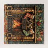 Kerst Steampunk open haard puzzel (Horizontaal)
