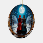 Kerst Steampunk Paar Keramisch Ornament (Rechts)