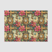 Kerst Steampunk Poinsettias BM4 Decoupage Tissuepapier (Voorkant)