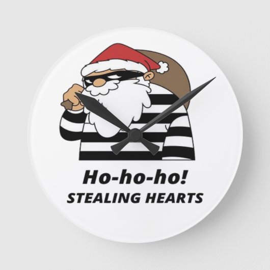 Kerst steelt hart ronde klok (Voorkant)