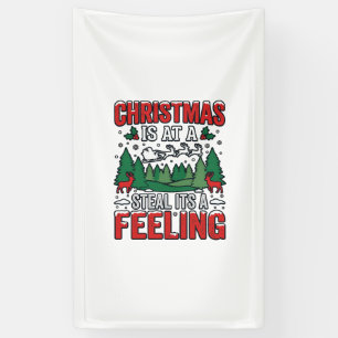 Kerst Stelen Het Is Een Gevoel Rendier Sleigh Desi Spandoek