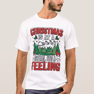 Kerst Stelen Het Is Een Gevoel Rendier Sleigh Desi T-shirt
