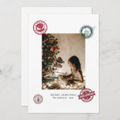 Kerst  Stempels Foto Vakantie Kaart (Voorkant / Achterkant)