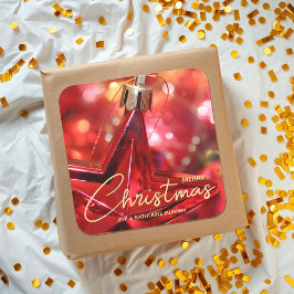 Kerst Ster Ornament Vierkante Sticker