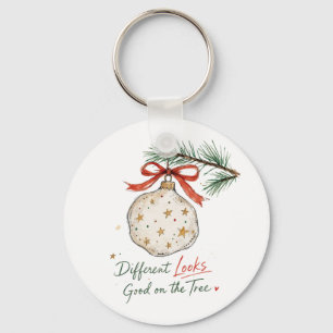 Kerst Ster Ornament Waterverf Sleutelhanger