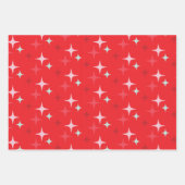 Kerst Sterren en Strepen Wrapping Paper Set (Voorkant)
