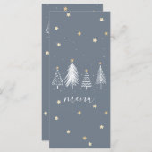 Kerst Sterren Goud en Blauw Menu (Voorkant / Achterkant)