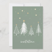 Kerst Sterren Gouden en Groene Partij Kaart (Voorkant)