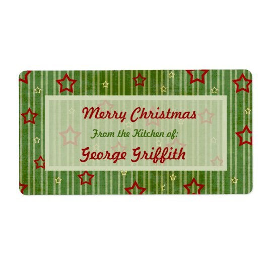 Kerst sterren van de keuken van labels. etiket (Voorkant)