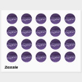 Kerst sterrensterren paarse ronde stickers (Vel)