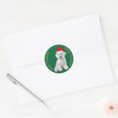 Kerst sticker Bichon Frise (Envelop)
