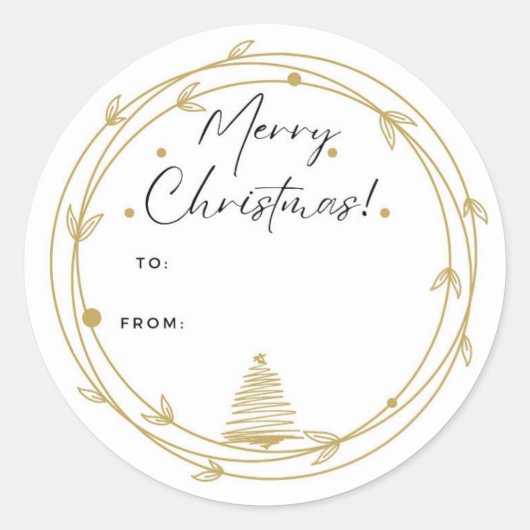 Kerst sticker Cadeau Label (Voorkant)