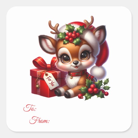Kerst sticker cadeaublaadjes (Voorkant)
