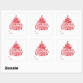 Kerst sticker cadeaukaartjes (Vel)