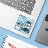 Kerst sticker Collectie voor laptop & Notitieboek (Laptop met iPhone)
