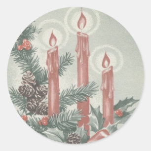 KERST STICKER - DE KOMST OMHULT EN KAARSEN