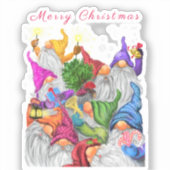 Kerst sticker Gift Gnomen Party Cartoon (Voorkant)