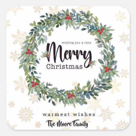 Kerst sticker Golden Snowflakes (Voorkant)