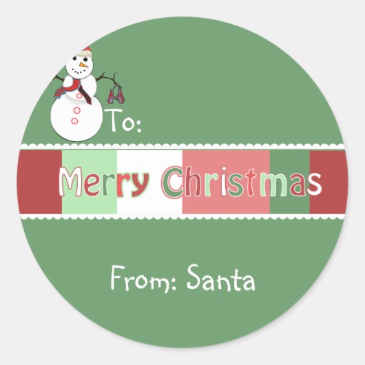 Kerst sticker groen weergegeven, maar u kiest kleu (Voorkant)