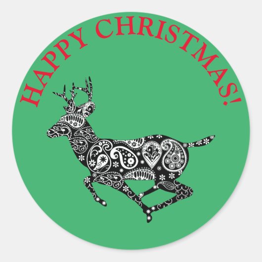 kerst sticker "HAPPY CHRISTMAS" (Voorkant)