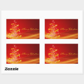 Kerst sticker/kerstboom rechthoekige sticker (Vel)