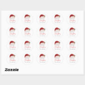 Kerst sticker, Kerstmuts maretak  Ronde Sticker (Vel)