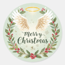 Kerst sticker kunstprint Prettig kerstfeest