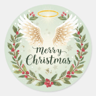 Kerst sticker kunstprint Prettig kerstfeest