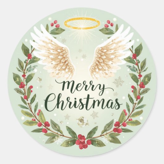 Kerst sticker kunstprint Prettig kerstfeest (Voorkant)