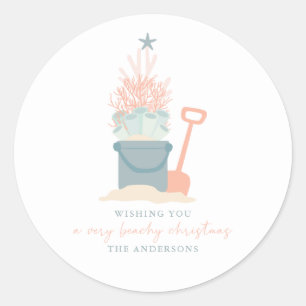 Kerst sticker kustzee