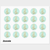 Kerst sticker-laat het sneeuwen ronde sticker (Vel)