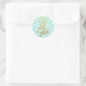 Kerst sticker-laat het sneeuwen ronde sticker (Tas)