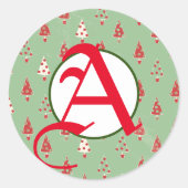 KERST STICKER MET DOUANE-INITIAAL (Voorkant)