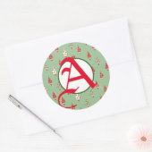 KERST STICKER MET DOUANE-INITIAAL (Envelop)