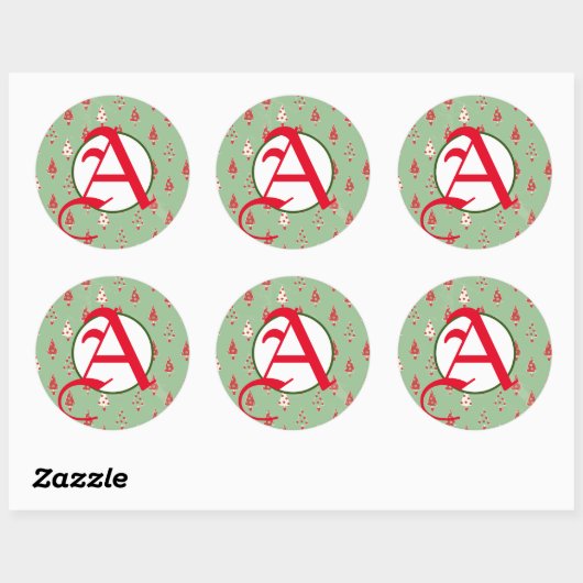 KERST STICKER MET DOUANE-INITIAAL (Vel)