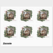 Kerst sticker met eigen familiefoto (Vel)