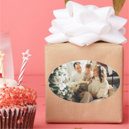 Kerst sticker met gezinsfoto