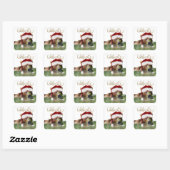Kerst sticker met grizzly beer (Vel)