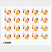 *KERST STICKER* MET **IMOGI SANTA CLAUS** VIERKANTE STICKER (Vel)